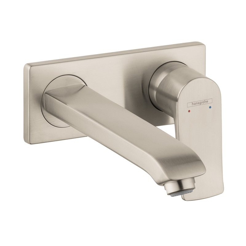 HANSGROHE 31086821 Brushed Nickel Metris Modern Wall Mounted Bathroom Faucet 1.2 GPM