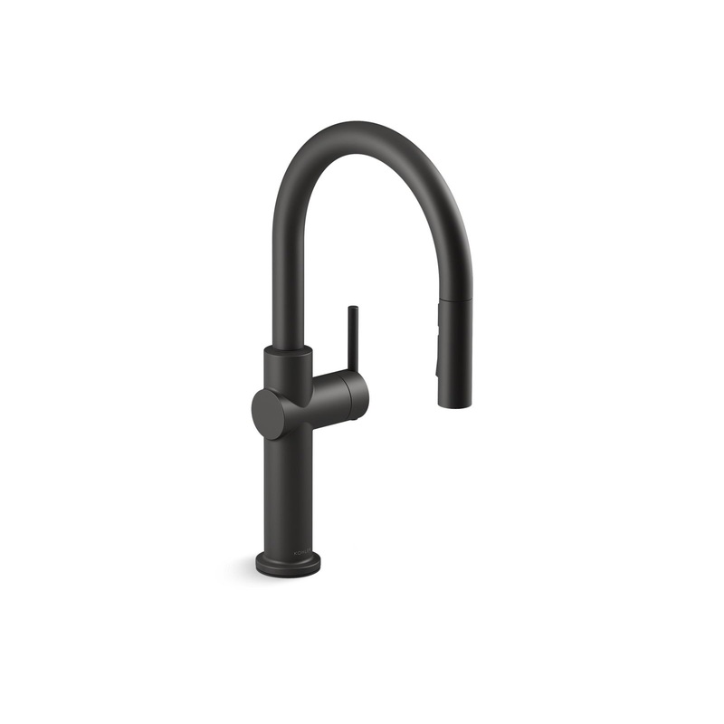 KOHLER K-22972-BL Crue Pull-Down Kitchen Sink Faucet With Three-Function Sprayhead In Matte Black