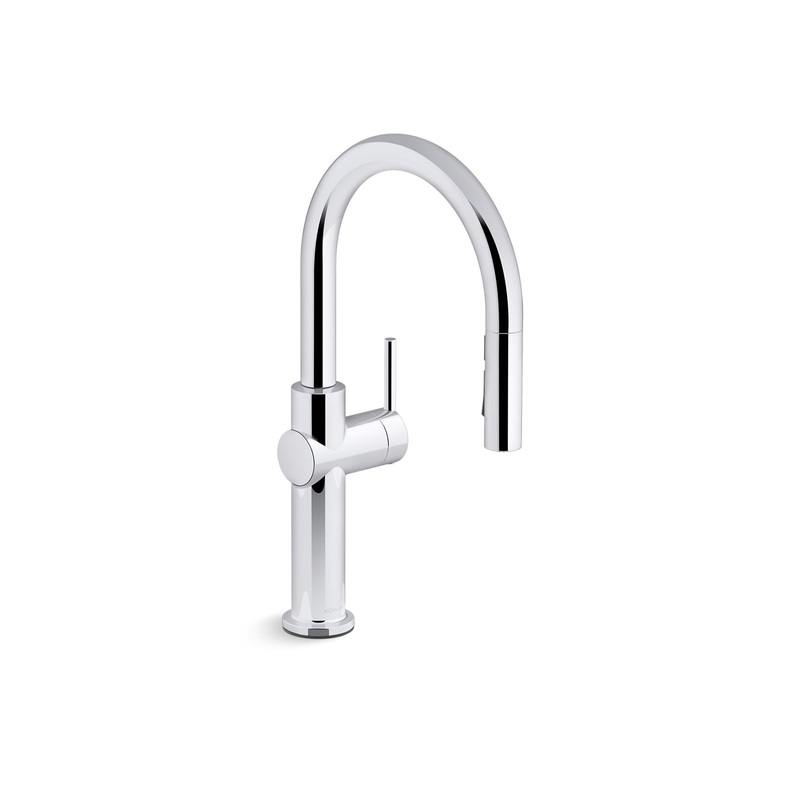 KOHLER K-22972-CP Crue Pull-Down Kitchen Sink Faucet With Three-Function Sprayhead In Polished Chrome
