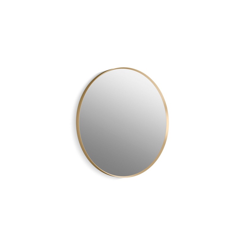 KOHLER K-26050-BGL Essential 28" Round Framed Mirror In Moderne Brushed Gold