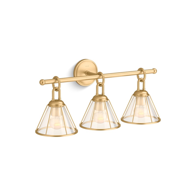 KOHLER K-27743-SC03-2GL Terret Three-Light Sconce In Brushed Moderne Brass