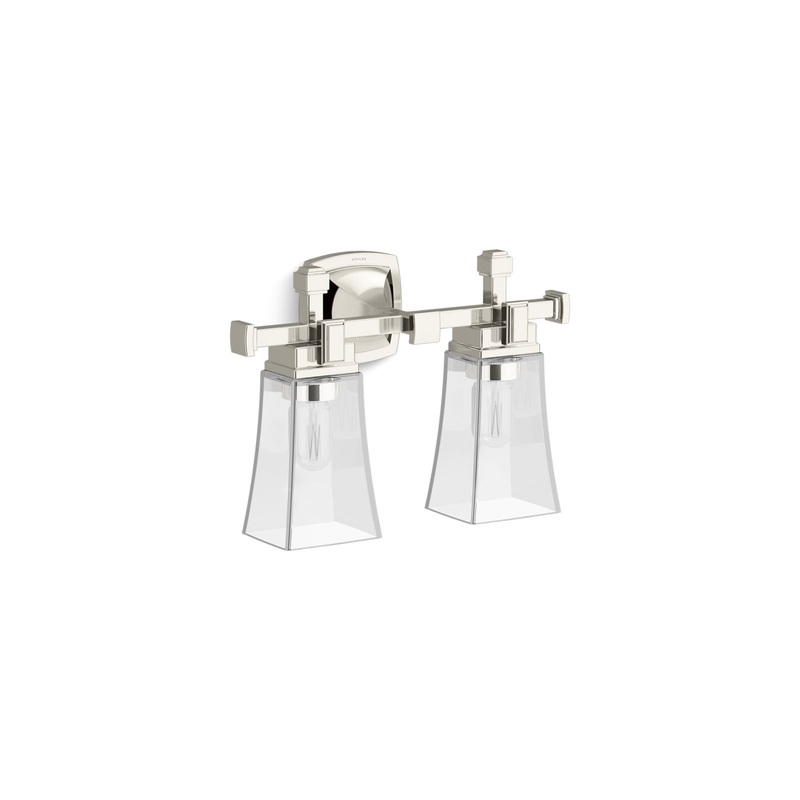 KOHLER K-31756-SC02-SNL Riff Two-Light Sconce In Polished Nickel