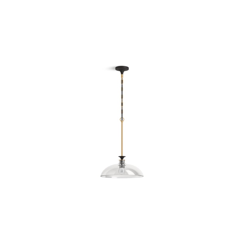 KOHLER K-31771-PE01-BML Tone 15" Pendant In Black with Brass Trim