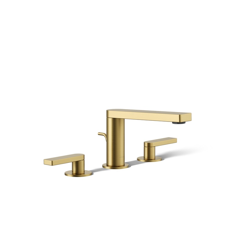KOHLER K-73060-4-2MB Composed Widespread Bathroom Sink Faucet With Lever Handles, 1.2 Gpm In Vibrant Brushed Moderne Brass
