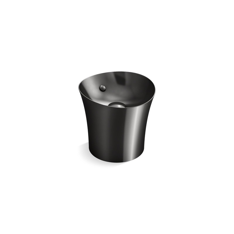 KOHLER K-20703-7 Veil 16" Round Vessel Bathroom Sink Or Pedestal Sink Basin In Black Black