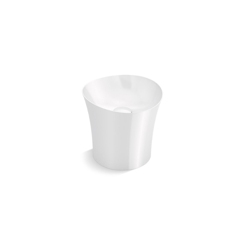 KOHLER K-20703-N-0 Veil 16" Round Vessel Bathroom Sink Or Pedestal Sink Basin, No Overflow In White