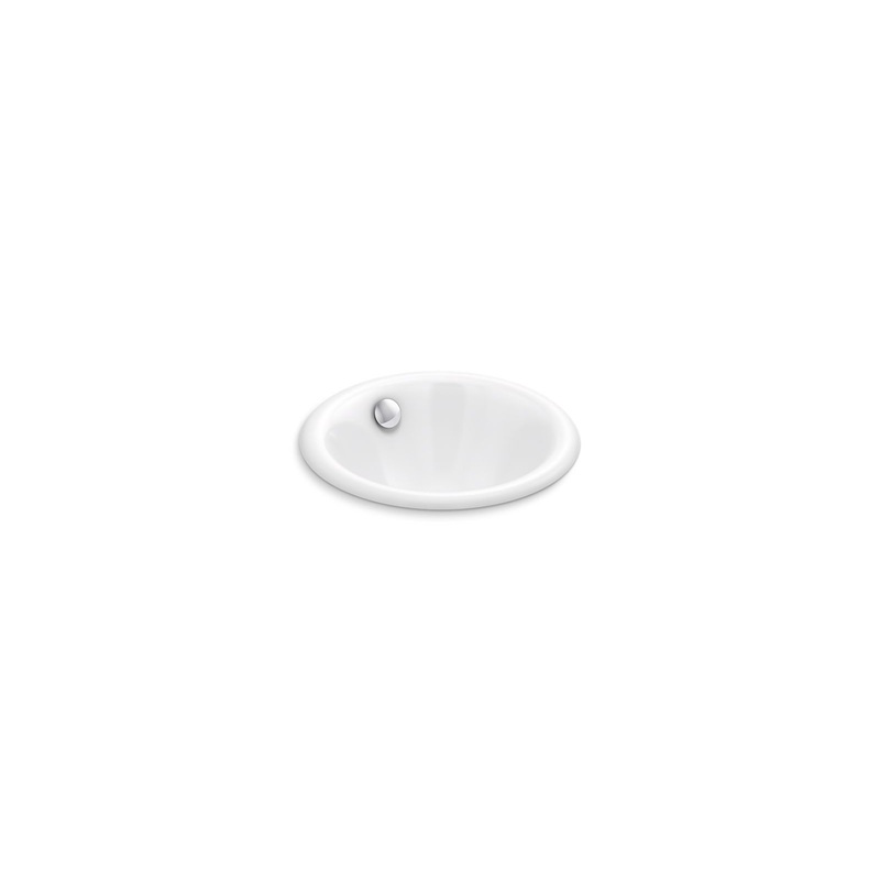 KOHLER K-20211-0 Iron Plains 12" Round Drop-In/Undermount/Vessel Bathroom Sink In White