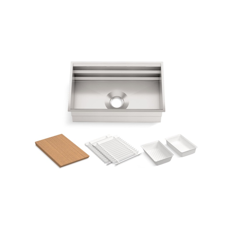 KOHLER K-23651-NA Prolific 29" Undermount Single-Bowl Workstation Kitchen Sink