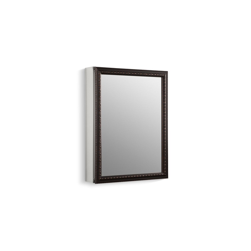 KOHLER K-2967-BR1 20" W X 26" H Aluminum Single-Door Medicine Cabinet With Oil-Rubbed Bronze Framed Mirror Door In Oil-Rubbed Bronze
