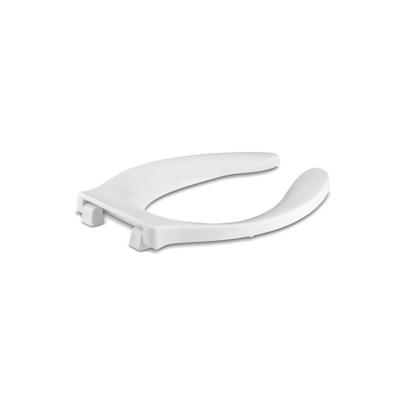 KOHLER K-4731-SC-0 Stronghold Elongated Toilet Seat With Integrated Handle And Self-Sustaining Check Hinge In White