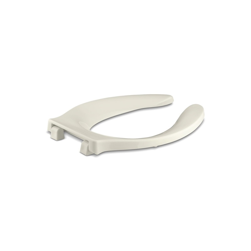 KOHLER K-4731-SC-96 Stronghold Elongated Toilet Seat With Integrated Handle And Self-Sustaining Check Hinge In Biscuit