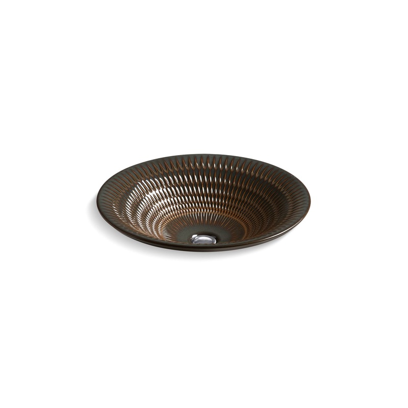 KOHLER K-17890-RL-RB2 Derring Carillon 17-3/4" Round Drop-In Bathroom Sink, No Overflow In Bourbon Rutile