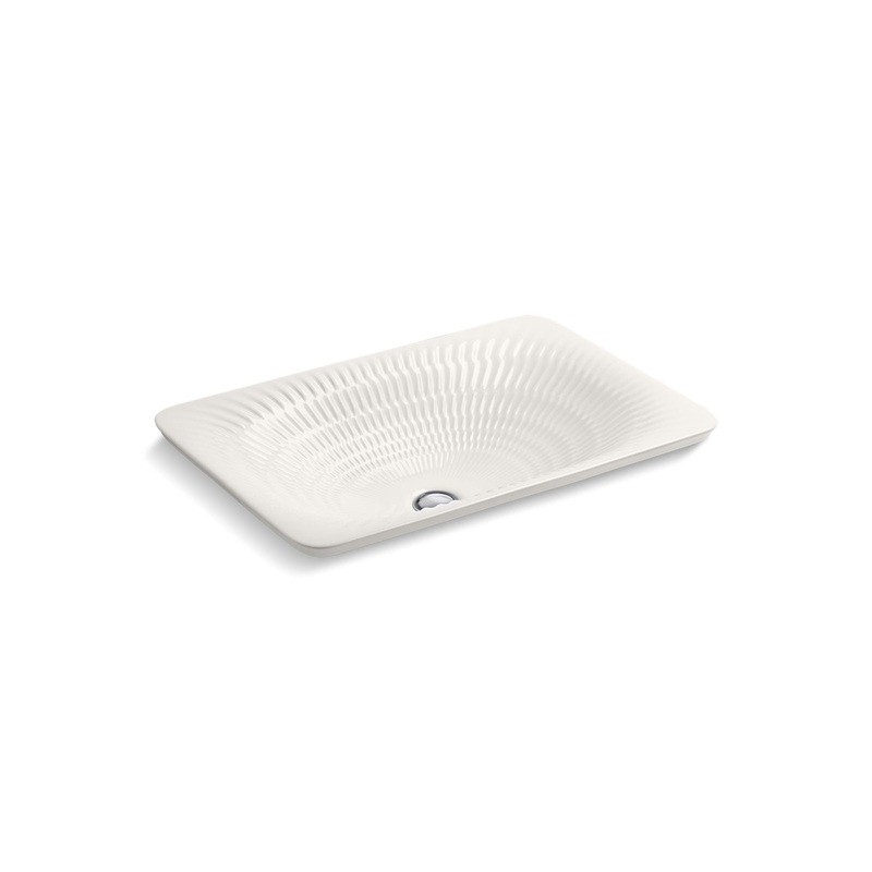 KOHLER K-17916-RL-K8 Derring Carillon 21" Rectangular Drop-In Bathroom Sink, No Overflow In Translucent White
