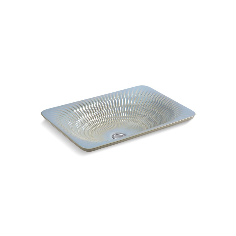 KOHLER K-17916-RL-RB3 Derring Carillon 21" Rectangular Drop-In Bathroom Sink, No Overflow In Bluestone Rutile