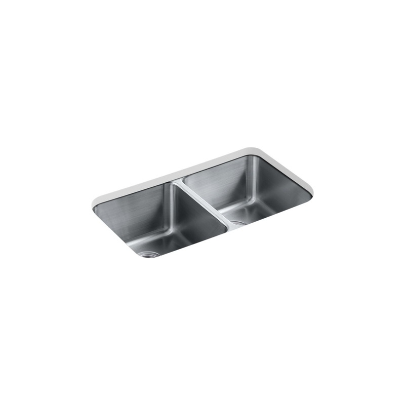 KOHLER K-3171-HCF-NA Undertone Preserve 31-1/2" Undermount Double-Bowl Kitchen Sink