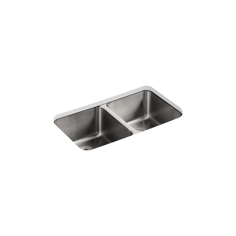 KOHLER K-3171-NA Undertone 31-1/2" Undermount Double-Bowl Kitchen Sink