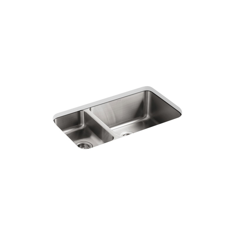 KOHLER K-3174-L-NA Undertone 31-1/2" Undermount Double-Bowl Kitchen Sink