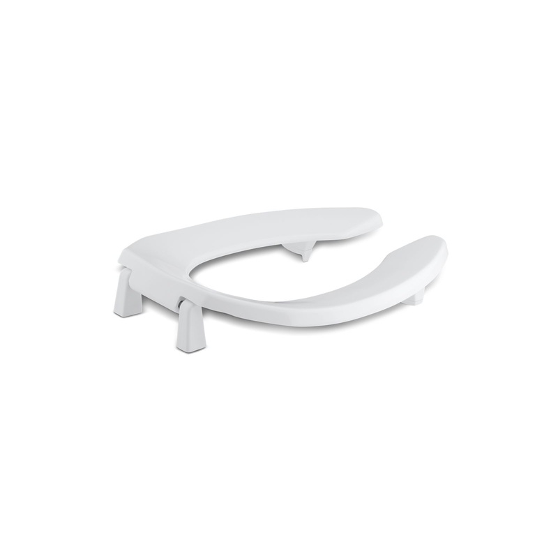 KOHLER K-4679-CA-0 Lustra Commercial Elongated Toilet Seat With 1" Bumpers And Antimicrobial Agent In White