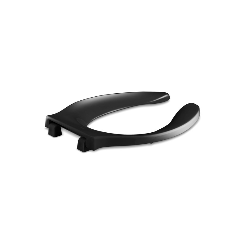 KOHLER K-4731-C-7 Stronghold Elongated Toilet Seat With Integrated Handle And Check Hinge In Black Black
