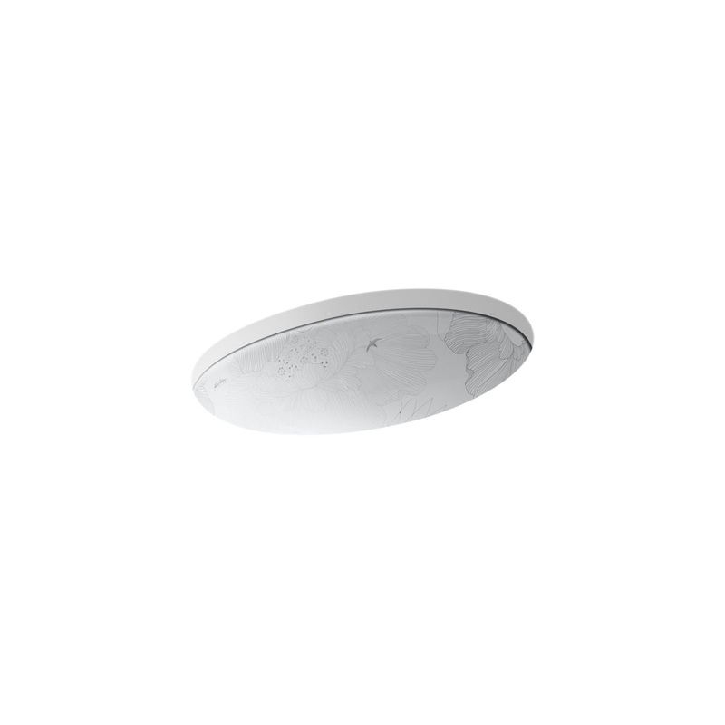 KOHLER K-14273-SMC-0 Empress Bouquet Vintage 24" Oval Undermount Bathroom Sink In Empress Bouquet