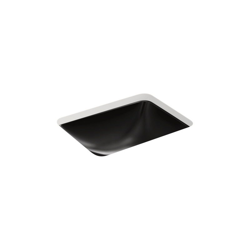 KOHLER K-20000-7 Caxton 20-1/2" Rectangular Undermount Bathroom Sink In Black Black