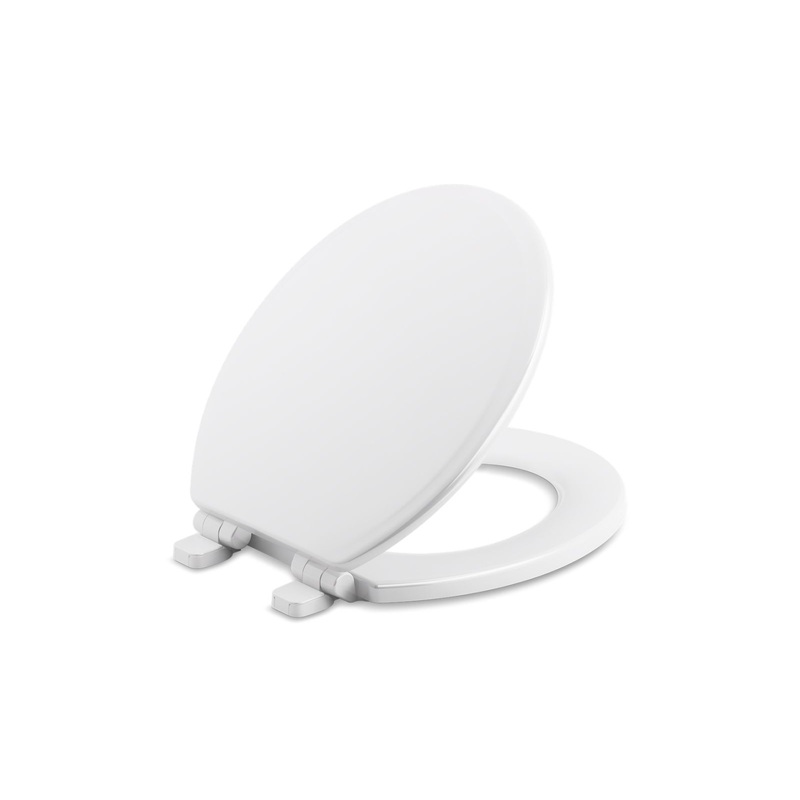 KOHLER K-20455-0 Ridgewood Quiet-Close Round-Front Toilet Seat In White