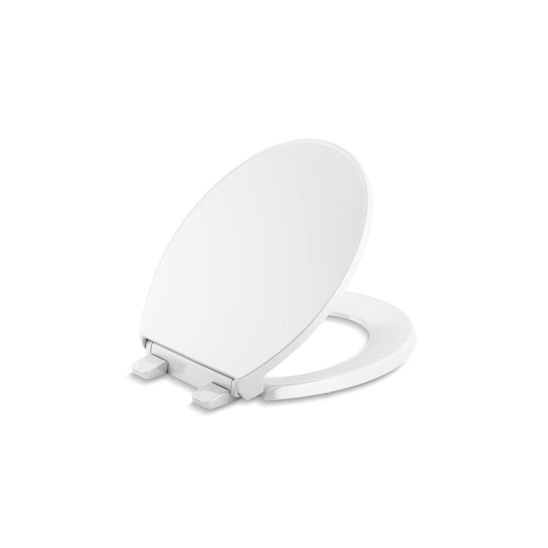 KOHLER K-24494-A-0 Border Readylatch Quiet-Close Round-Front Toilet Seat With Antimicrobial Agent In White