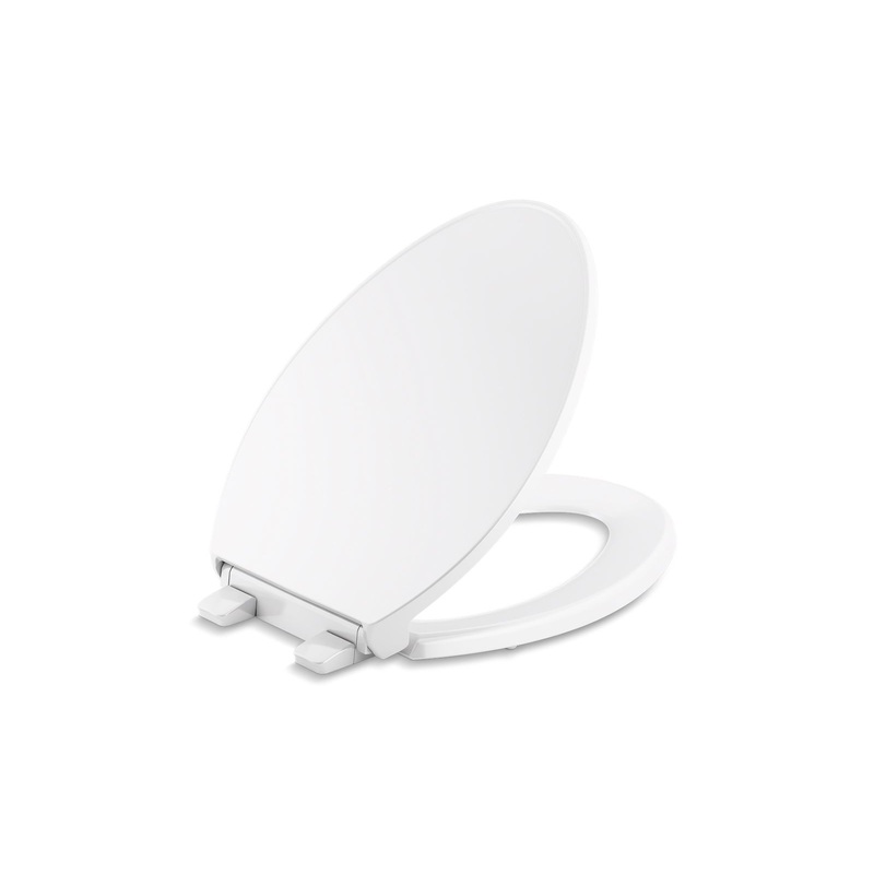 KOHLER K-24495-A-0 Border Readylatch Quiet-Close Elongated Toilet Seat With Antimicrobial Agent In White
