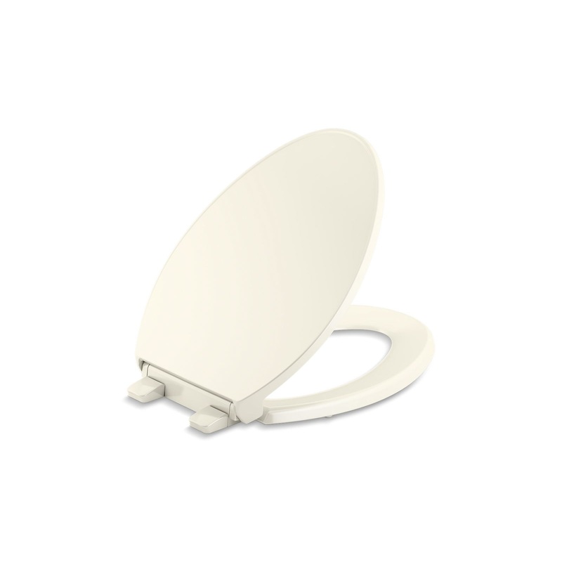 KOHLER K-24495-A-96 Border Readylatch Quiet-Close Elongated Toilet Seat With Antimicrobial Agent In Biscuit