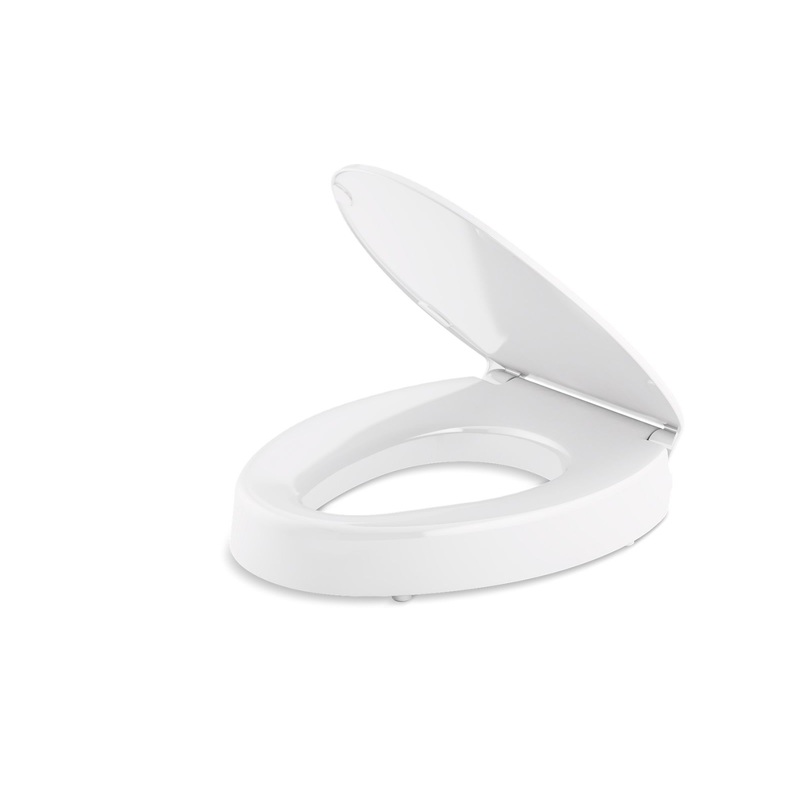 KOHLER K-25875-0 Hyten Elevated Quiet-Close Elongated Toilet Seat In White