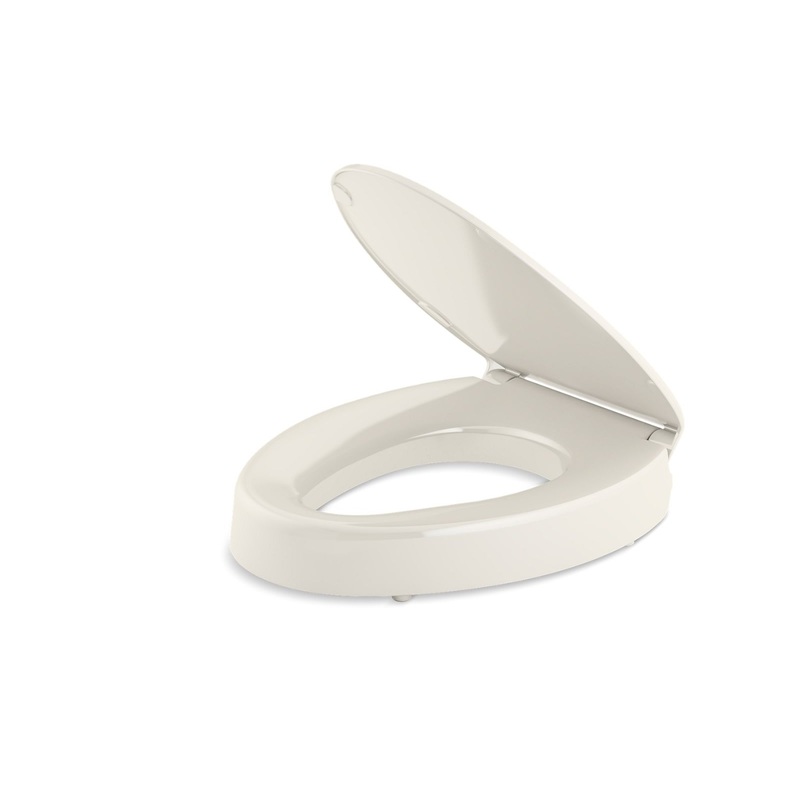 KOHLER K-25875-96 Hyten Elevated Quiet-Close Elongated Toilet Seat In Biscuit