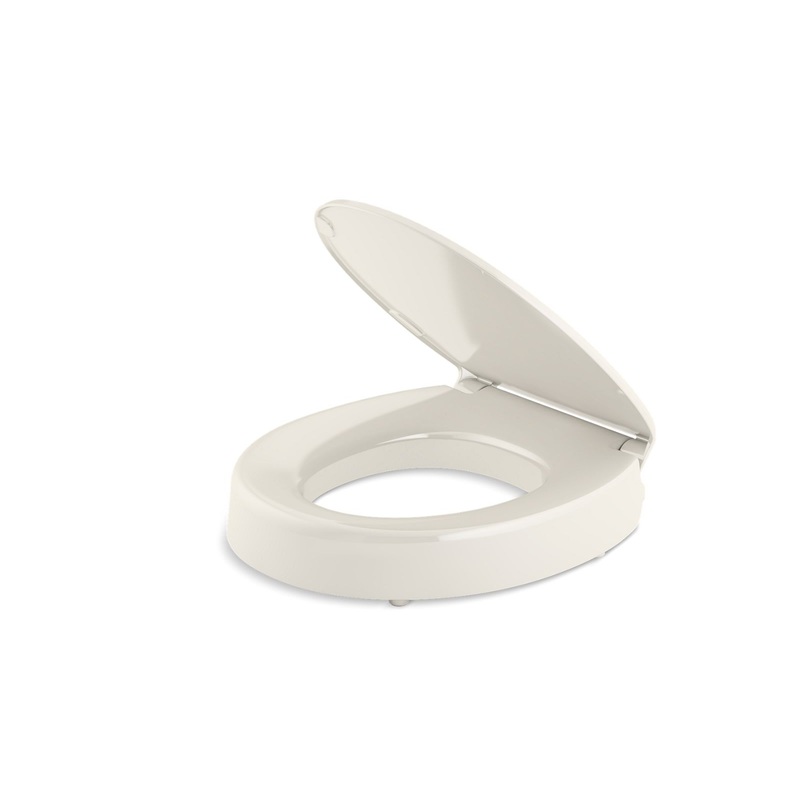 KOHLER K-25876-96 Hyten Elevated Quiet-Close Round-Front Toilet Seat In Biscuit