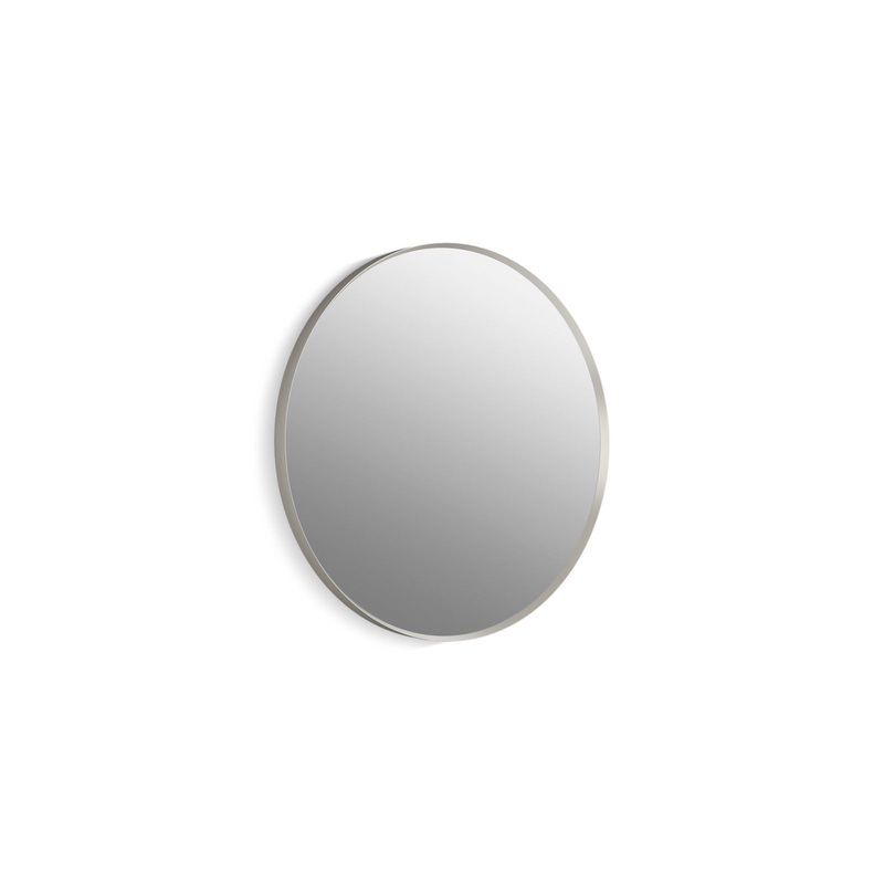 KOHLER K-26050-BNL Essential 28" Round Framed Mirror In Brushed Nickel