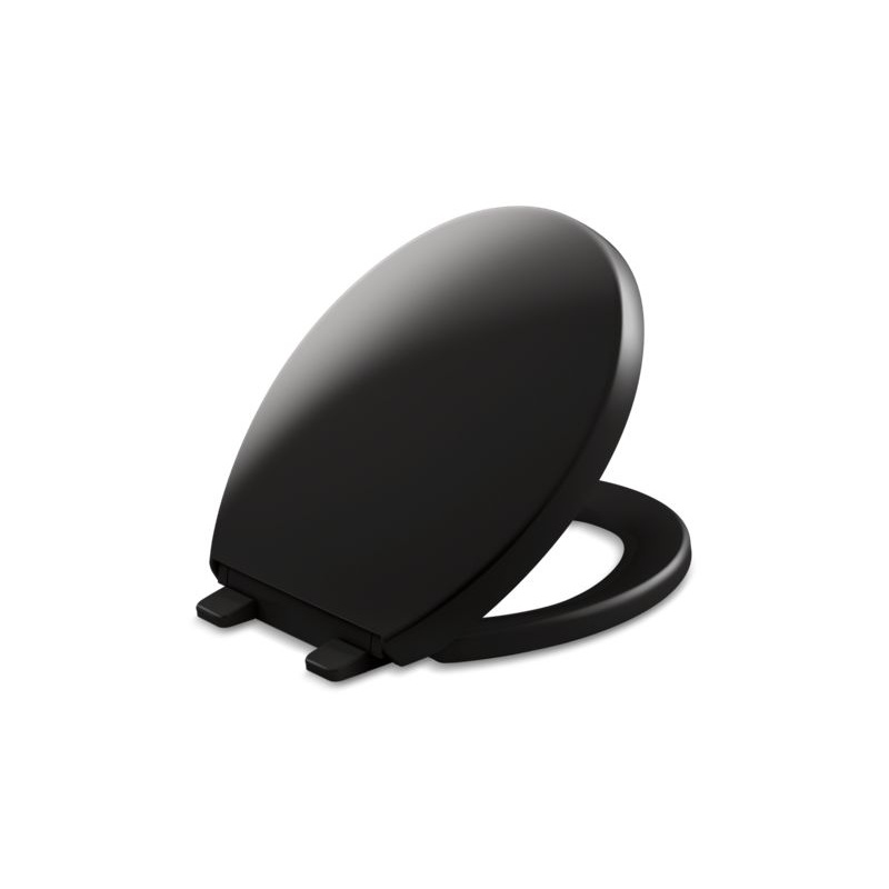 KOHLER K-4009-7 Reveal Quiet-Close Round-Front Toilet Seat In Black Black
