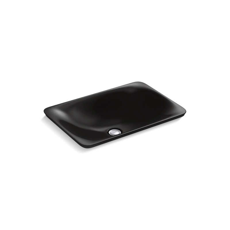 KOHLER K-7799-7 Carillon 21-1/4" Rectangular Drop-In Bathroom Sink, No Overflow In Black Black