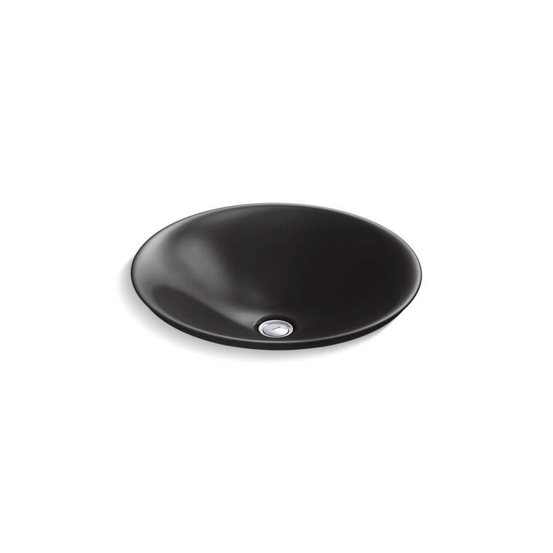 KOHLER K-7806-7 Carillon 17-3/4" Round Drop-In Bathroom Sink, No Overflow In Black Black