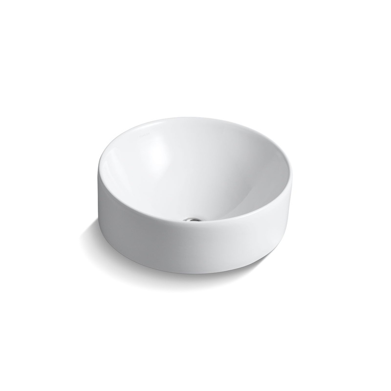 KOHLER K-14800-0 Vox 16-1/2" Round Vessel Bathroom Sink In White