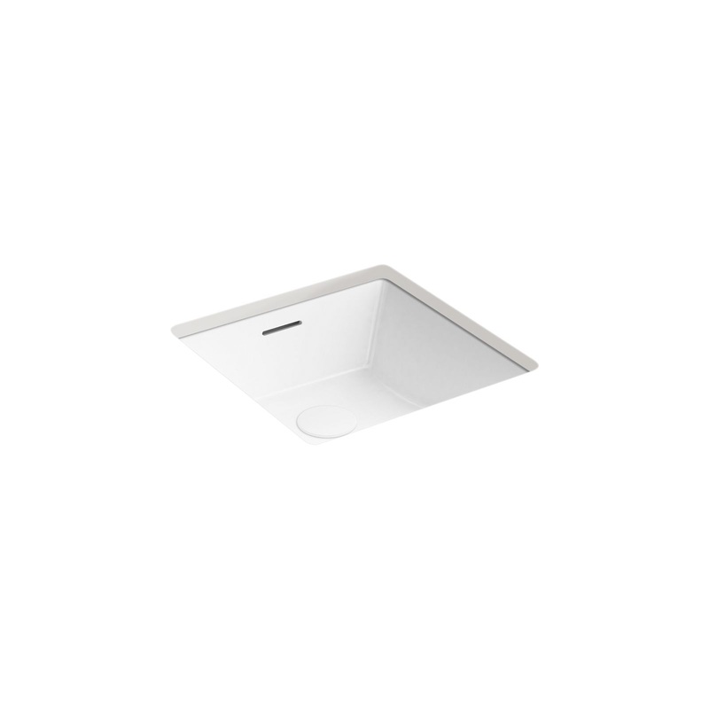 KOHLER K-21056-0 Brazn 16-1/4" Square Undermount Bathroom Sink In White