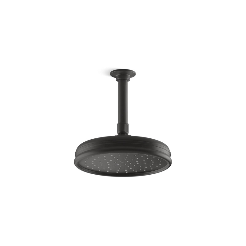 KOHLER K-13692-BL 8" Single-Function Rainhead, 2.5 Gpm In Matte Black
