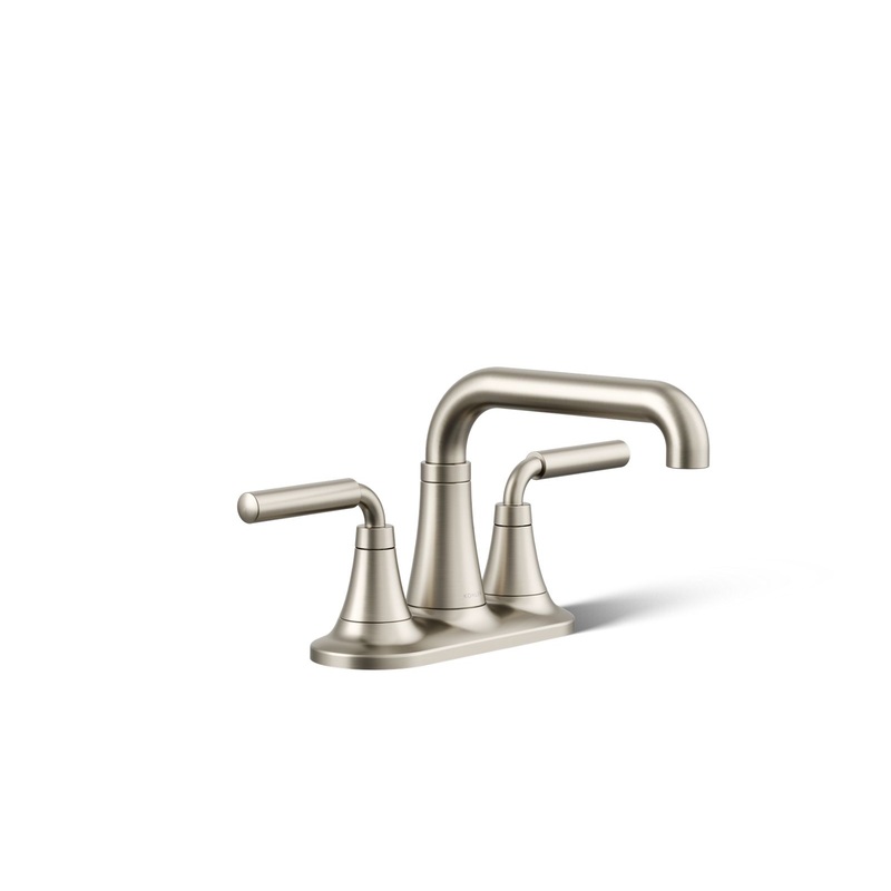 KOHLER K-27414-4-BN Tone Centerset Bathroom Sink Faucet, 1.2 Gpm In Vibrant Brushed Nickel