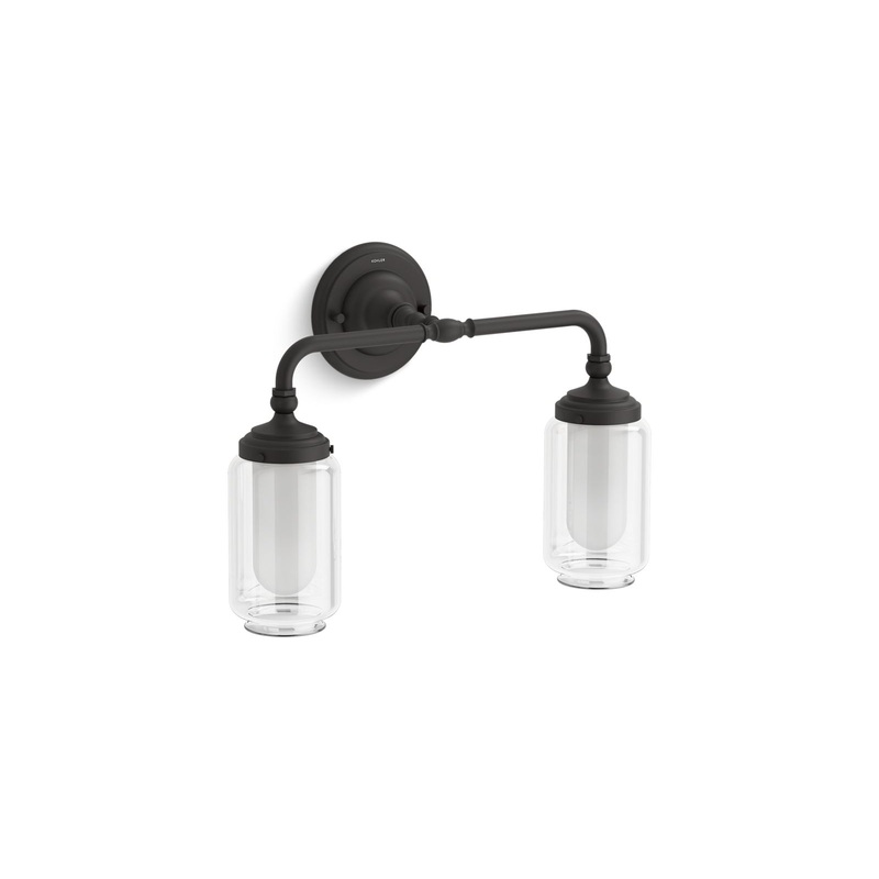 KOHLER K-72582-BLL Artifacts Two-Light Sconce In Matte Black
