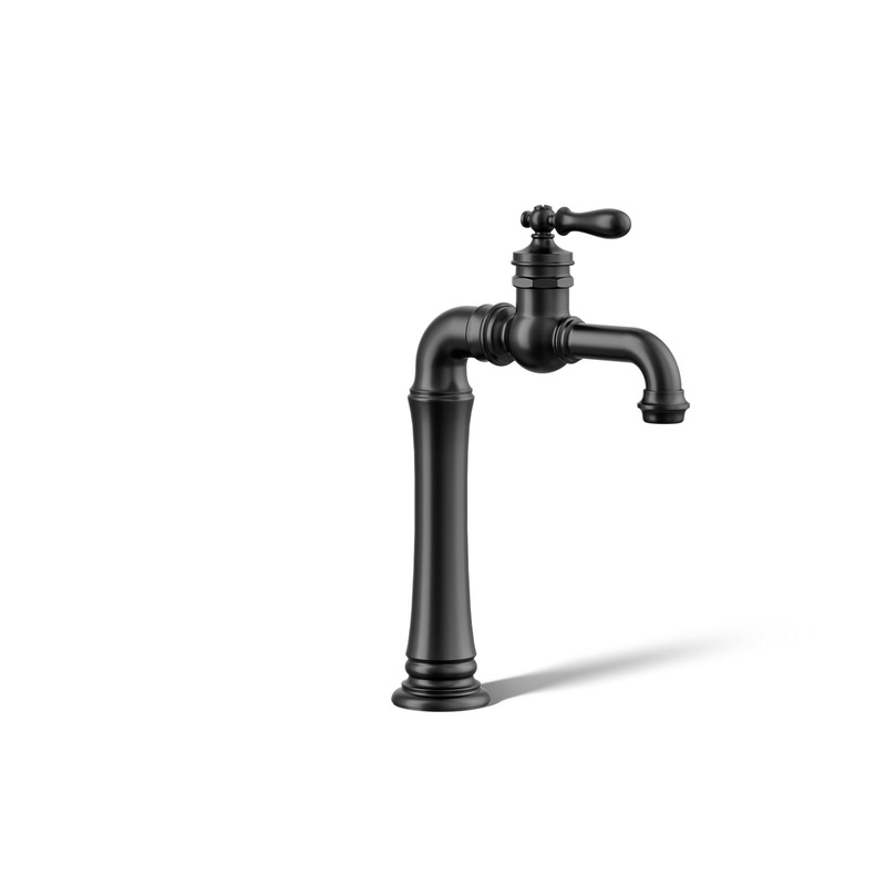 KOHLER K-72763-9M-BL Artifacts Gentleman'S Single-Handle Bathroom Sink Faucet, 1.2 Gpm In Matte Black