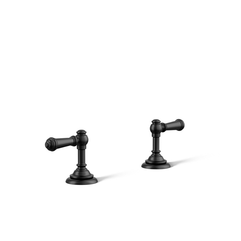 KOHLER K-98068-4-BL Artifacts Lever Bathroom Sink Faucet Handles In Matte Black