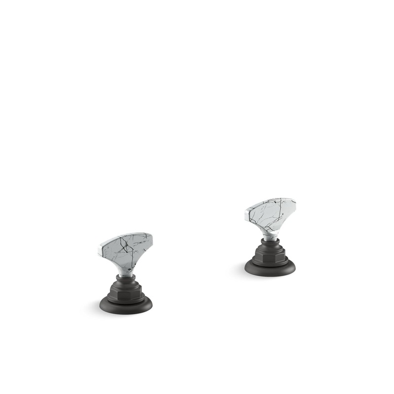 KOHLER K-98068-6HWL-BL Artifacts Howlite T-Handle Bathroom Sink Faucet Handles In Matte Black