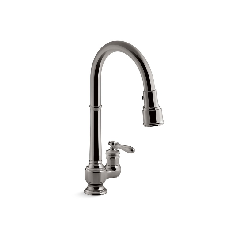 KOHLER K-99260-TT Artifacts Pull-Down Kitchen Sink Faucet With Three-Function Sprayhead In Vibrant Titanium