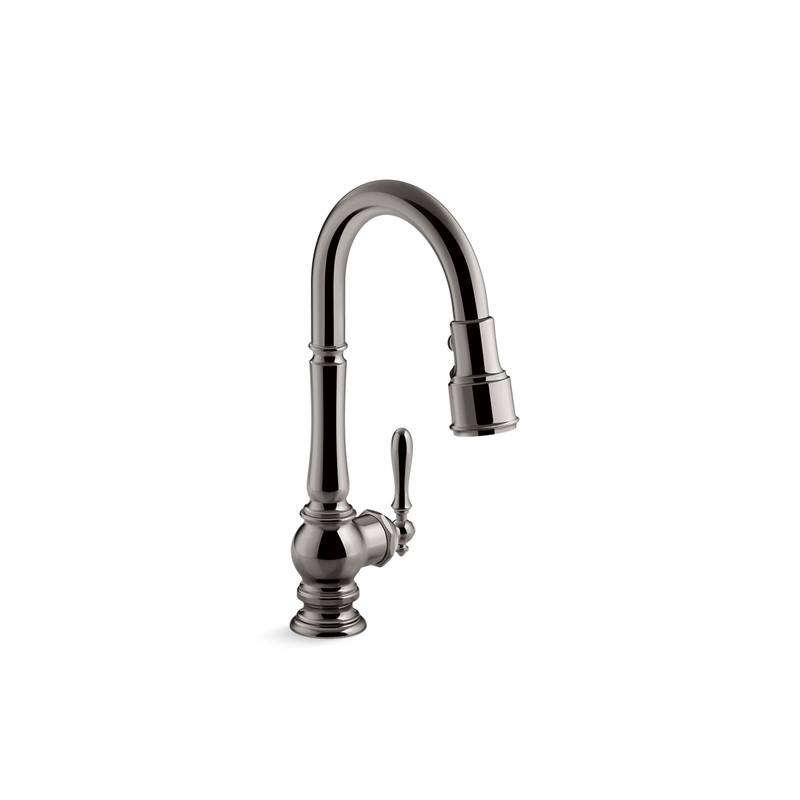 KOHLER K-99261-TT Artifacts Pull-Down Kitchen Sink Faucet With Three-Function Sprayhead In Vibrant Titanium