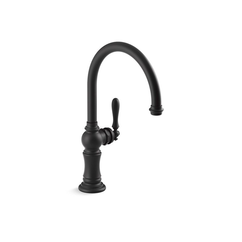 KOHLER K-99263-BL Artifacts Single-Handle Kitchen Sink Faucet In Matte Black