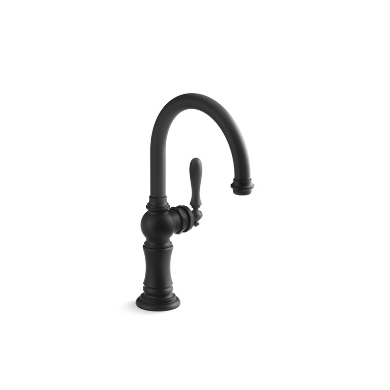 KOHLER K-99264-BL Artifacts Single-Handle Kitchen Sink Faucet In Matte Black
