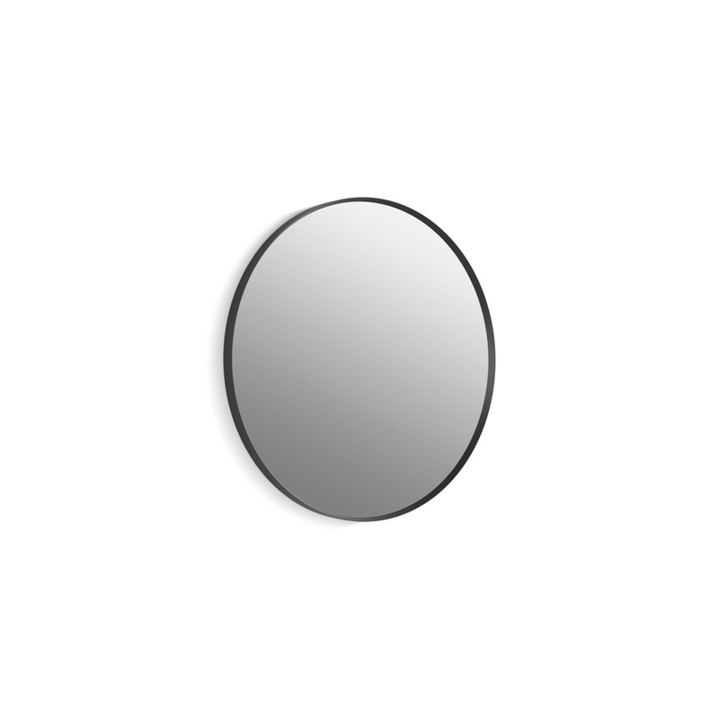 KOHLER K-26050-BLL Essential 28" Round Framed Mirror In Matte Black