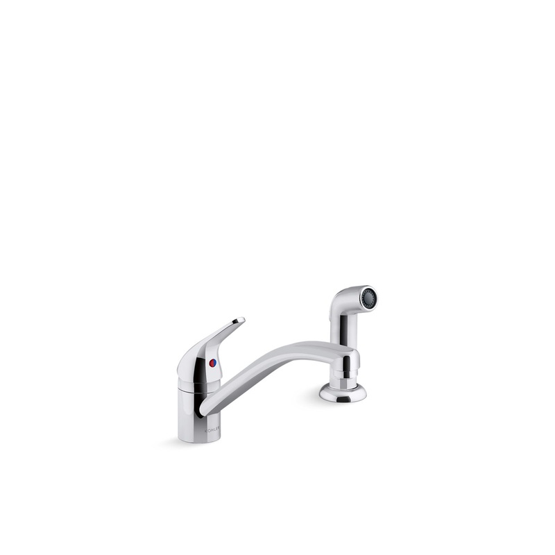 KOHLER K-30614-CP Jolt Single-Handle Kitchen Sink Faucet With Side Sprayer In Polished Chrome